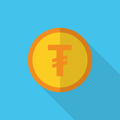 currency symbol on gold coin Mongolia Tugrik