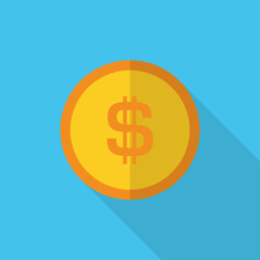 Fototapeta premium currency symbol on gold coin US Dollar