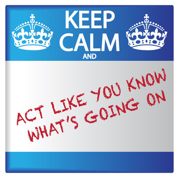 Keep Calm And Act Like You Know What's Going On Sticker