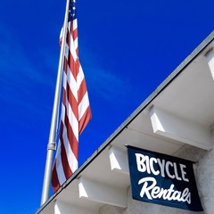 Drapeau Américain Key West Vélo Ciel Bois 