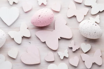 Foto op Plexiglas Easter decorations on a beautiful background. Greeting Card. © gitusik