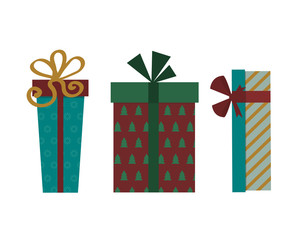 Gift box isolated present vector illustration.