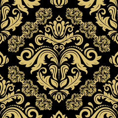 Fototapeta premium Classic seamless vector golden pattern. Traditional orient ornament. Classic vintage background