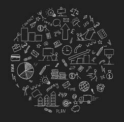 hand drawn business doodle element