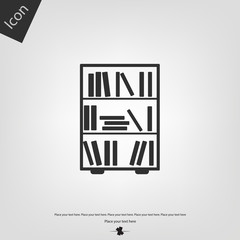 Library book shelf vector icon