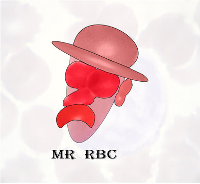 MR RBC (Red Blood Cell)   All parts of this figure are inspired from red blood cells that some of them are in the back ground photo.