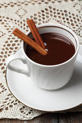 Hot chocolate with cinnamon