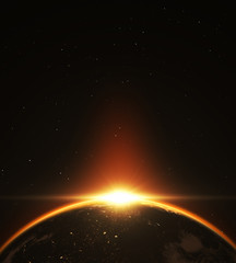 Abstract exoplanet sunrise