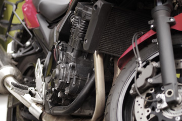 Obraz premium Motor eines Motorrads