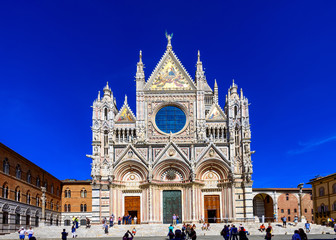 Siena Cathedral Santa Maria Assunta (Duomo di Siena) in Siena, Tuscany - obrazy, fototapety, plakaty