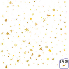 Gold Confetti celebration, Falling golden abstract decoration for party, birthday celebrate, anniversary or event, festive. Festival decor. Vector illustration