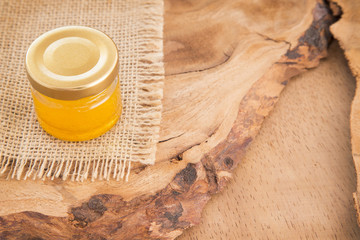 Cooking oil in the glass jar