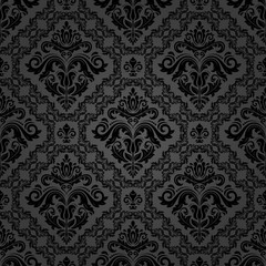 Classic seamless vector dark pattern. Traditional orient ornament. Classic vintage background