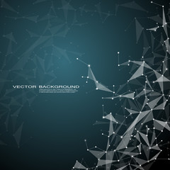 Molecule DNA and neurons vector. Molecular structure. Connected lines with dots. Genetic chemical compounds. Chemistry, medicine, science, technology concept. Geometric abstract background.