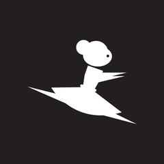 Flat icon in black and white ballerina © gorovits