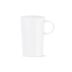 Most realistic white cup. Object isolated on the white background.