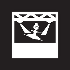 Flat icon in black and white ballerina © gorovits