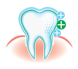 Dente e gengiva, disegno a mano, odontoiatria, pulizia dentale, igiene orale