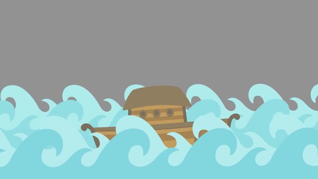 Noah's Ark Floating in the Middle of the Sea