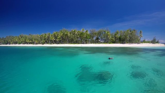 Landscape Of The Blue Lagoon On Nanuya Lailai Island Fiji