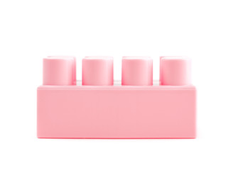 Single toy construction block isolated