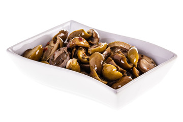 green olives bowl isolated