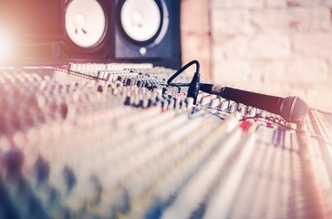 Studio Mixer and Microphone