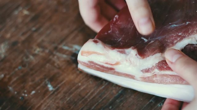 Fresh juicy piece of meat with bacon
