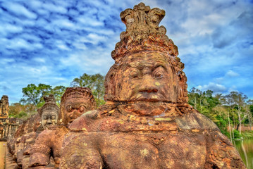 Fototapeta na wymiar Guardians at the South Gate of Angkor Thom - Siem Reap, Cambodia