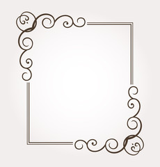 Сalligraphic fancy frame and page decoration. Vector illustration