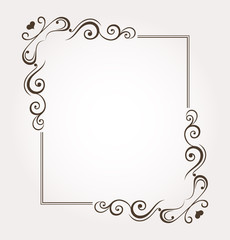 Сalligraphic valentine's day frame and page decoration. Vector illustration