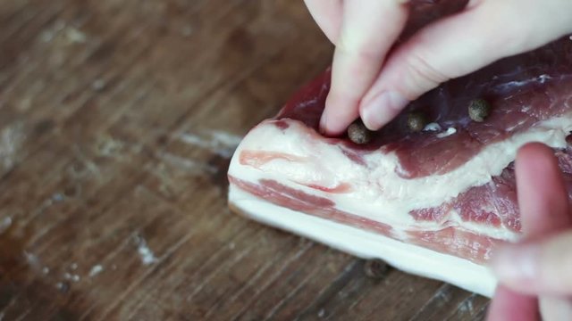 Fresh juicy piece of meat with bacon