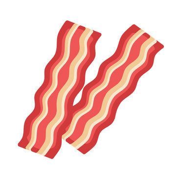 Bacon on white background.