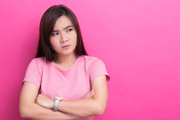 Fototapeta premium Angry woman on isolated background