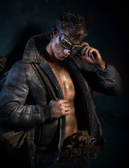 Muscular man come back from army