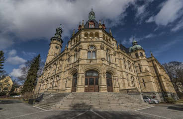 Fototapeta na wymiar Liberec museum in winter sunny day