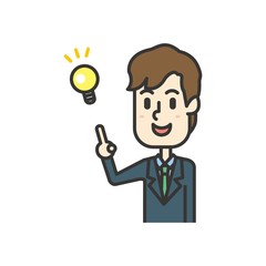 ひらめいたビジネスマン
