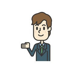 案内するビジネスマン
