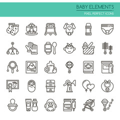 Baby Elements  , Thin Line and Pixel Perfect Icons