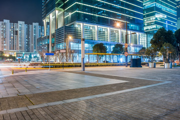 Fototapeta na wymiar square of Shanghai financial district in China.