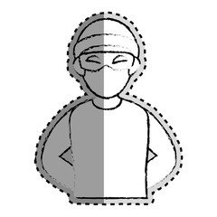 Obraz na płótnie Canvas sticker monochrome blurred of criminal hacker vector illustration