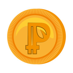 peercoin money golden icon vector illustration eps 10