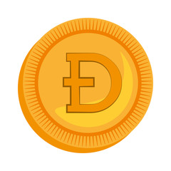 dogecoin money golden icon vector illustration eps 10