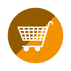 color circular emblem with shopping cart icon vector illustration