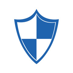 color silhouette with protection shield vector illustration