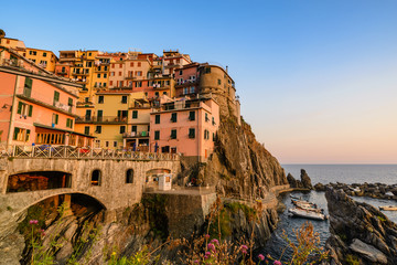 Italy Riviera at Colorful Manarola village, Cinque Terre, Italy