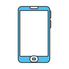 color contour with modern cellphone vector illustration