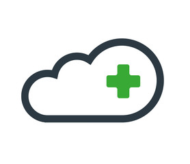 Obraz premium Cloud Computing Concept with Plus Icon