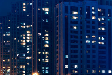 Fototapeta na wymiar detail shot of skyscrapers in city of China.