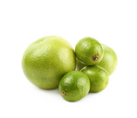 Pile of green fruits isolated